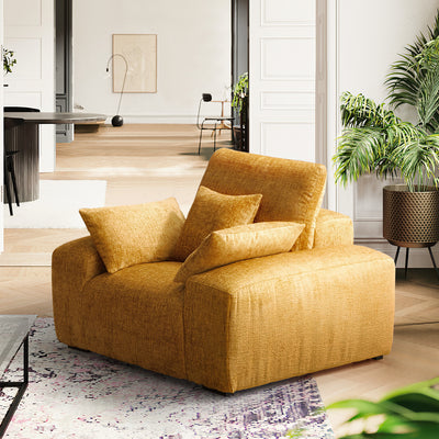 The Empress Gray Armchair-Yellow