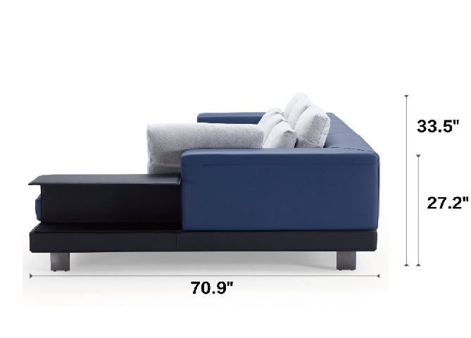 Connery Minimalist Blue Sectional