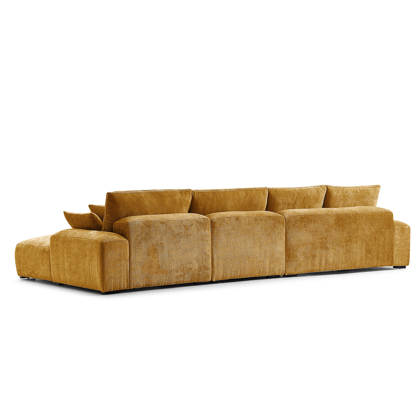 The Empress Beige Sectional-Yellow-150.8"-Facing Right