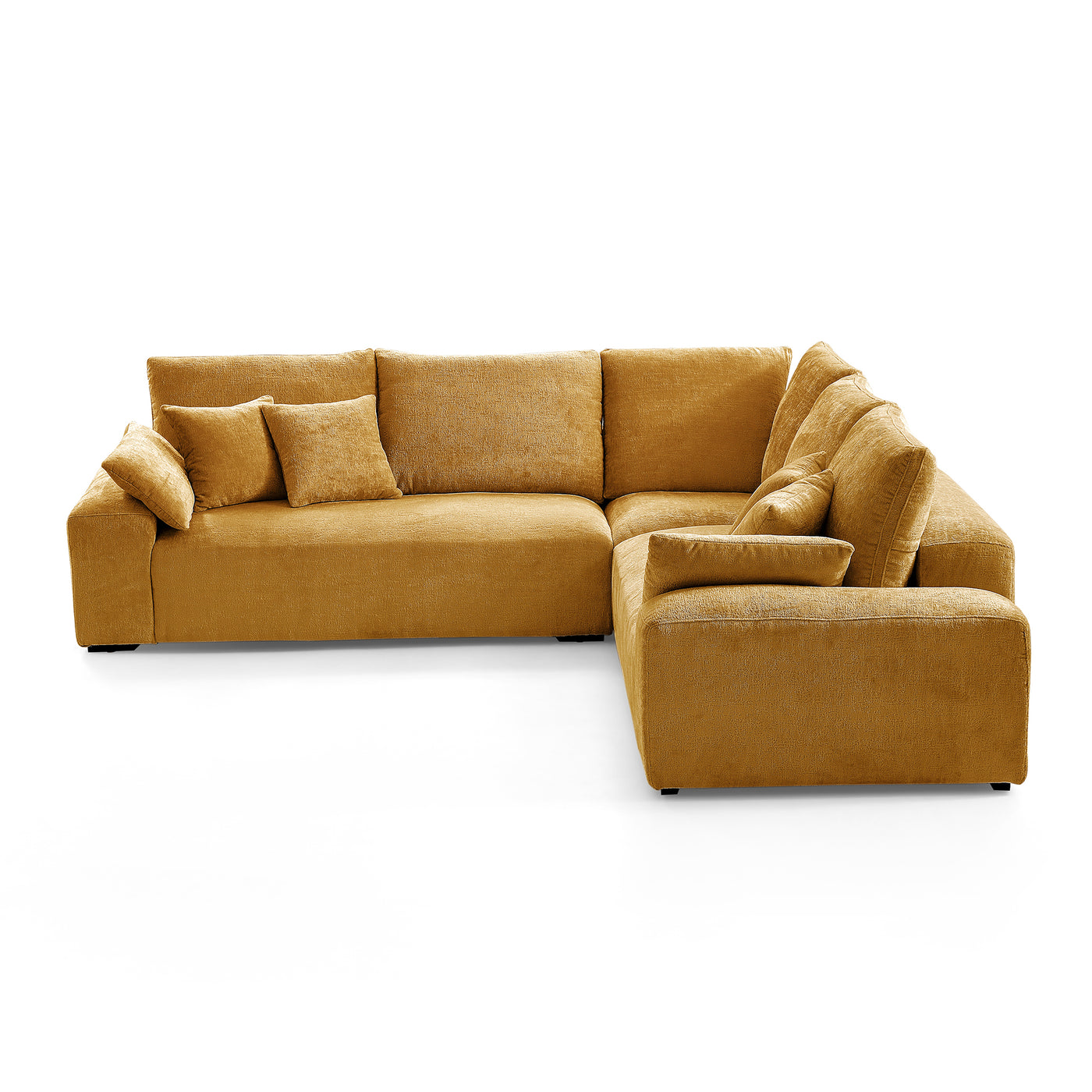 The Empress Yellow Corner Sectional Sofa-Yellow-109.5"