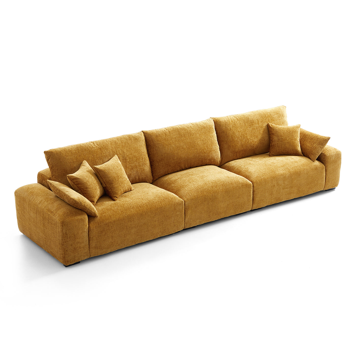 The Empress Camel Sofa-Yellow-141.7"