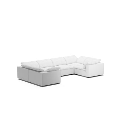 Tender Wabi Sabi U Shaped White Sectional Sofa-White