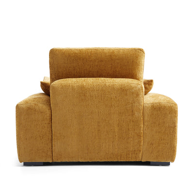 The Empress Beige Armchair-Yellow-45.3"