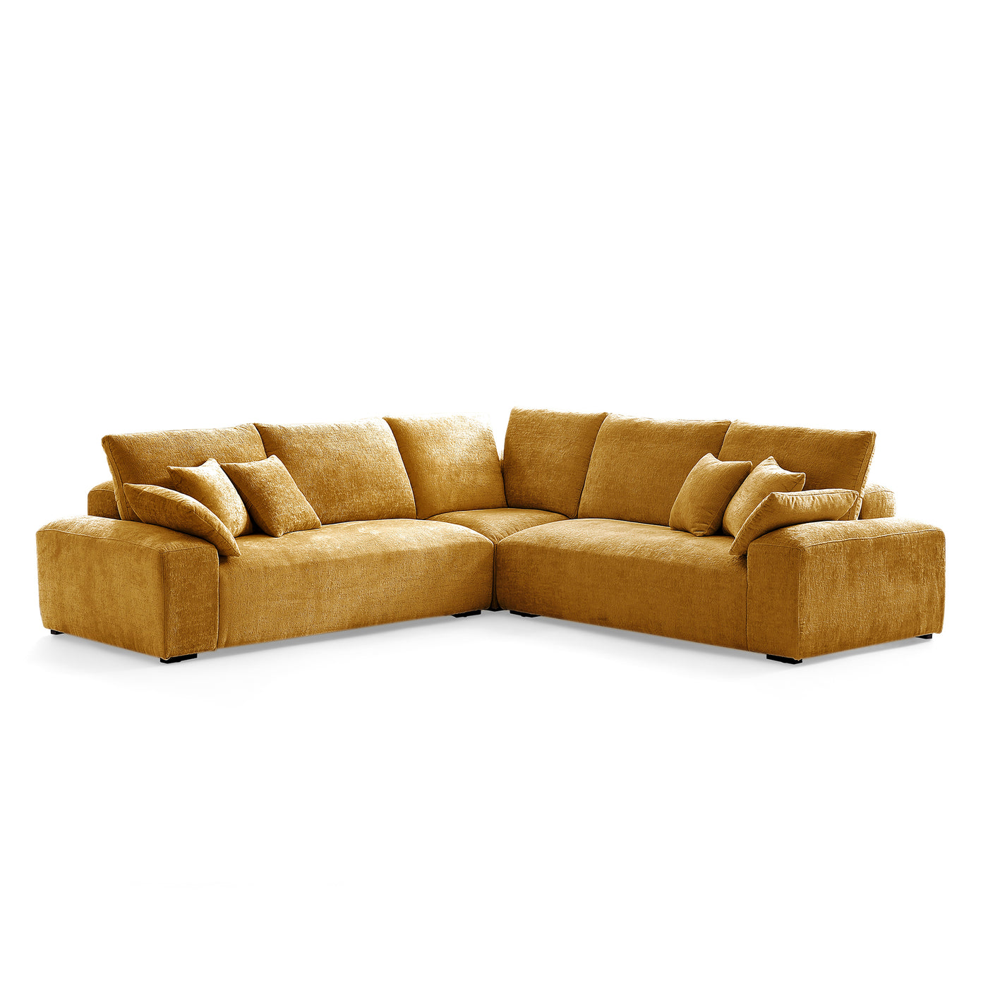 The Empress Beige Corner Sectional Sofa-Yellow-109.5"