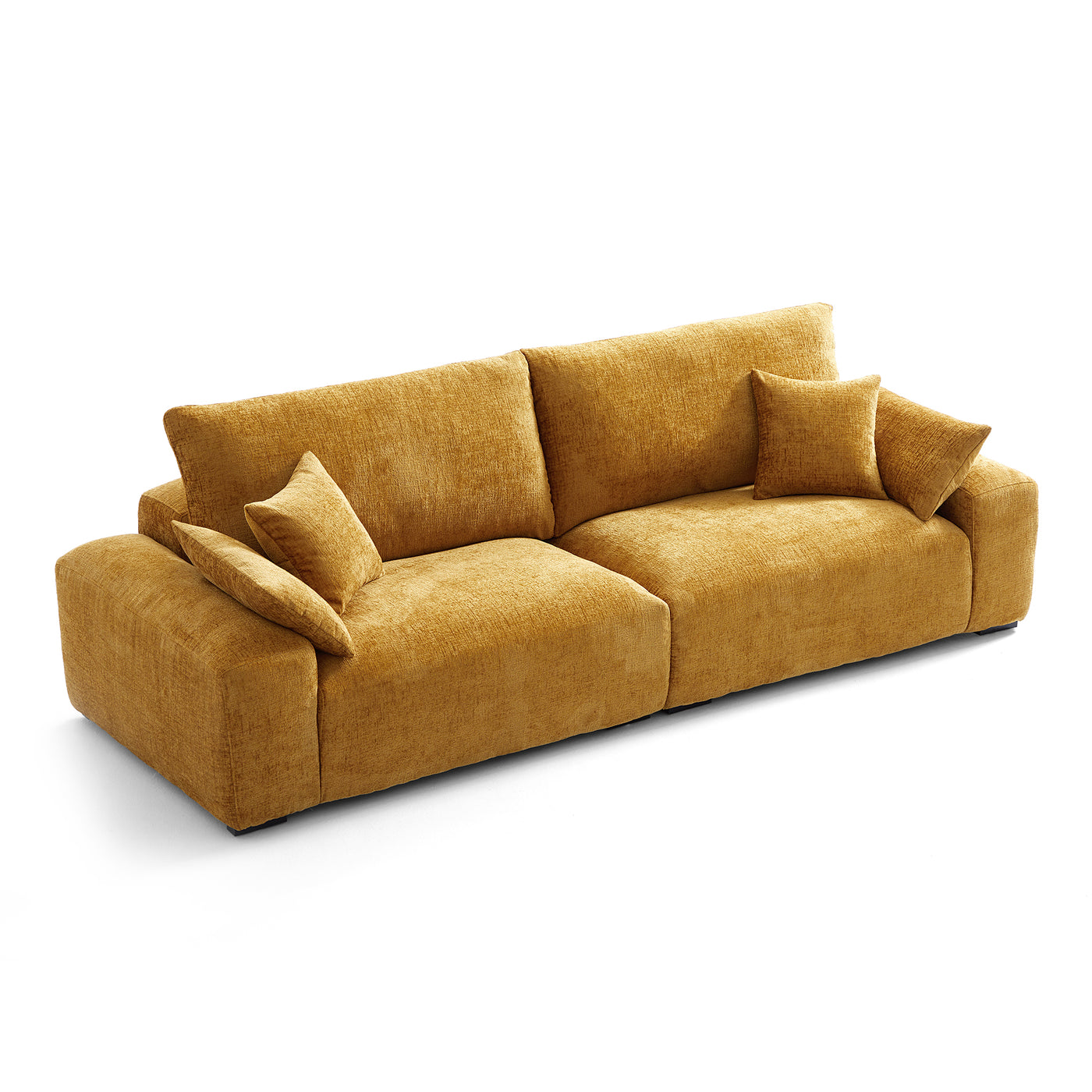 The Empress Beige Sofa-Yellow-106.3″