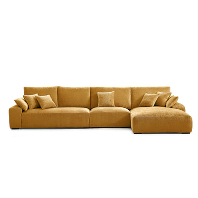 The Empress Yellow Sectional-Yellow-150.8″-Facing Right