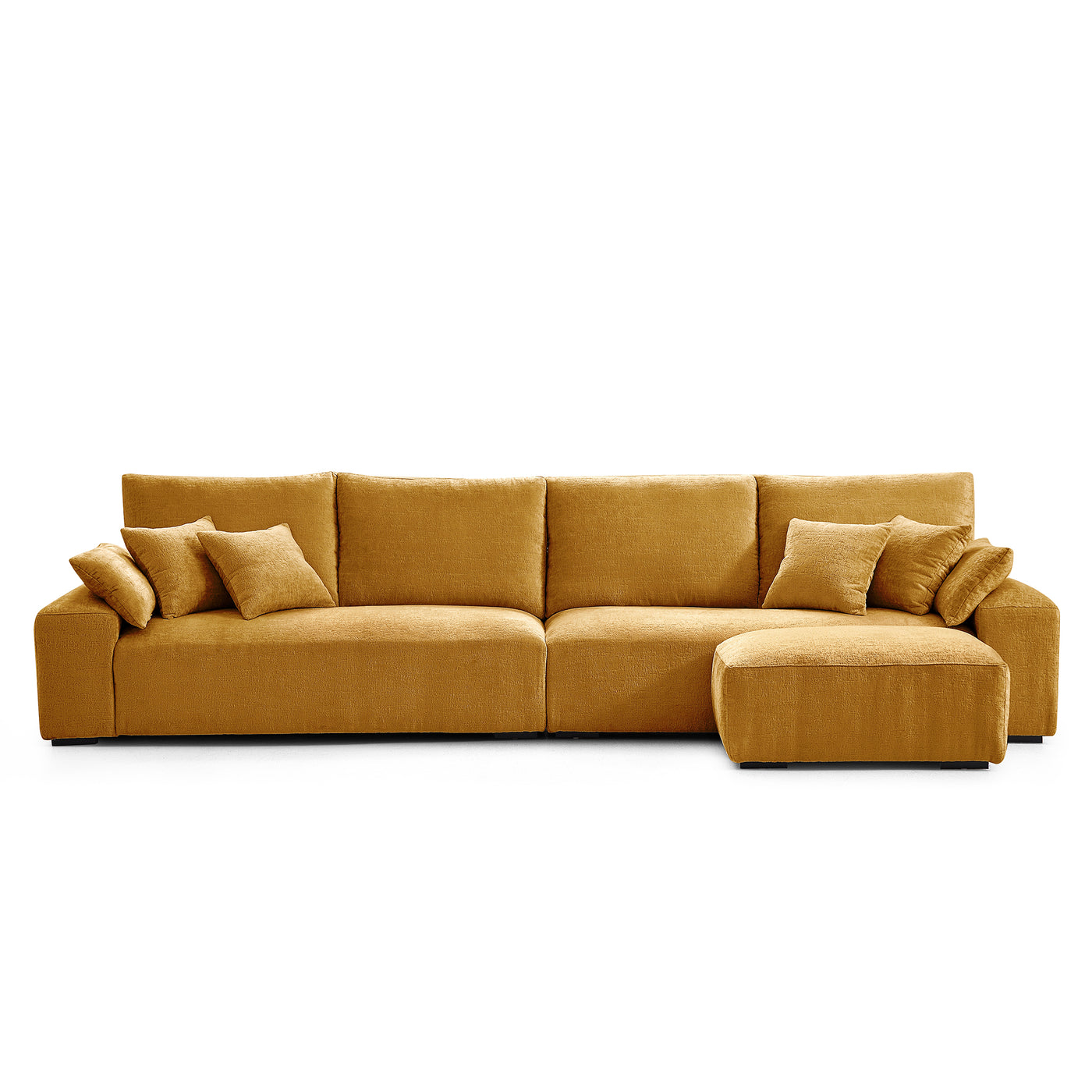 The Empress Yellow Sofa and Ottoman-Yellow-140.1"