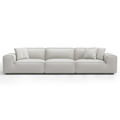 Domus Modular Black Leather Sofa-White
