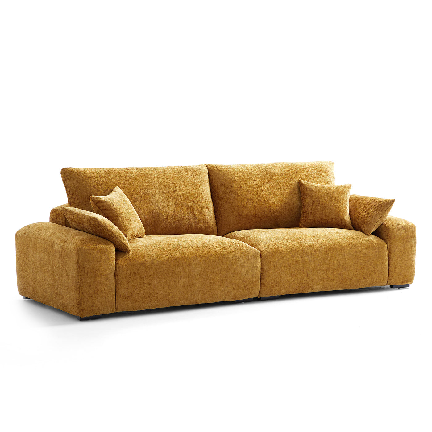 The Empress Beige Sofa-Yellow-106.3″