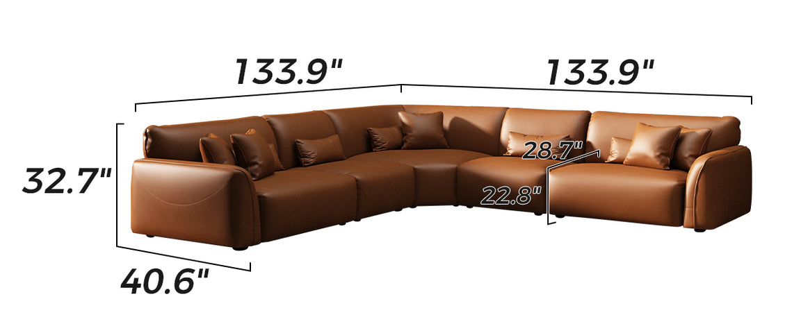 Milano Moda Minimalist Leather Corner Sofa