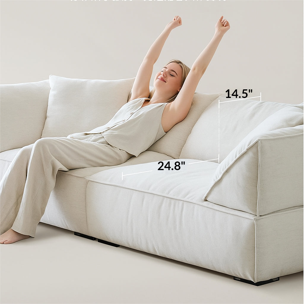 Brioche Soft Linen Sofa-White