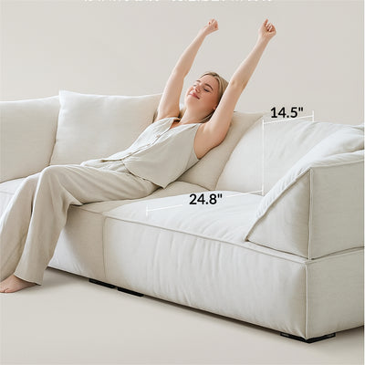 Brioche Soft Linen Sofa-White