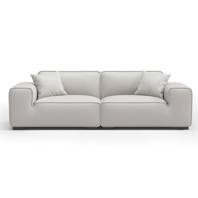 Domus Modular Black Leather Sofa-White