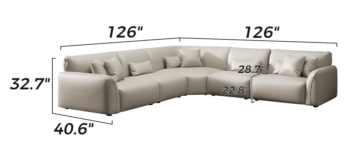 Milano Moda Minimalist Black Leather Corner Sofa