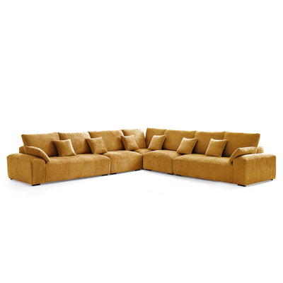 The Empress Yellow Corner Sectional Sofa-Yellow-144.9"