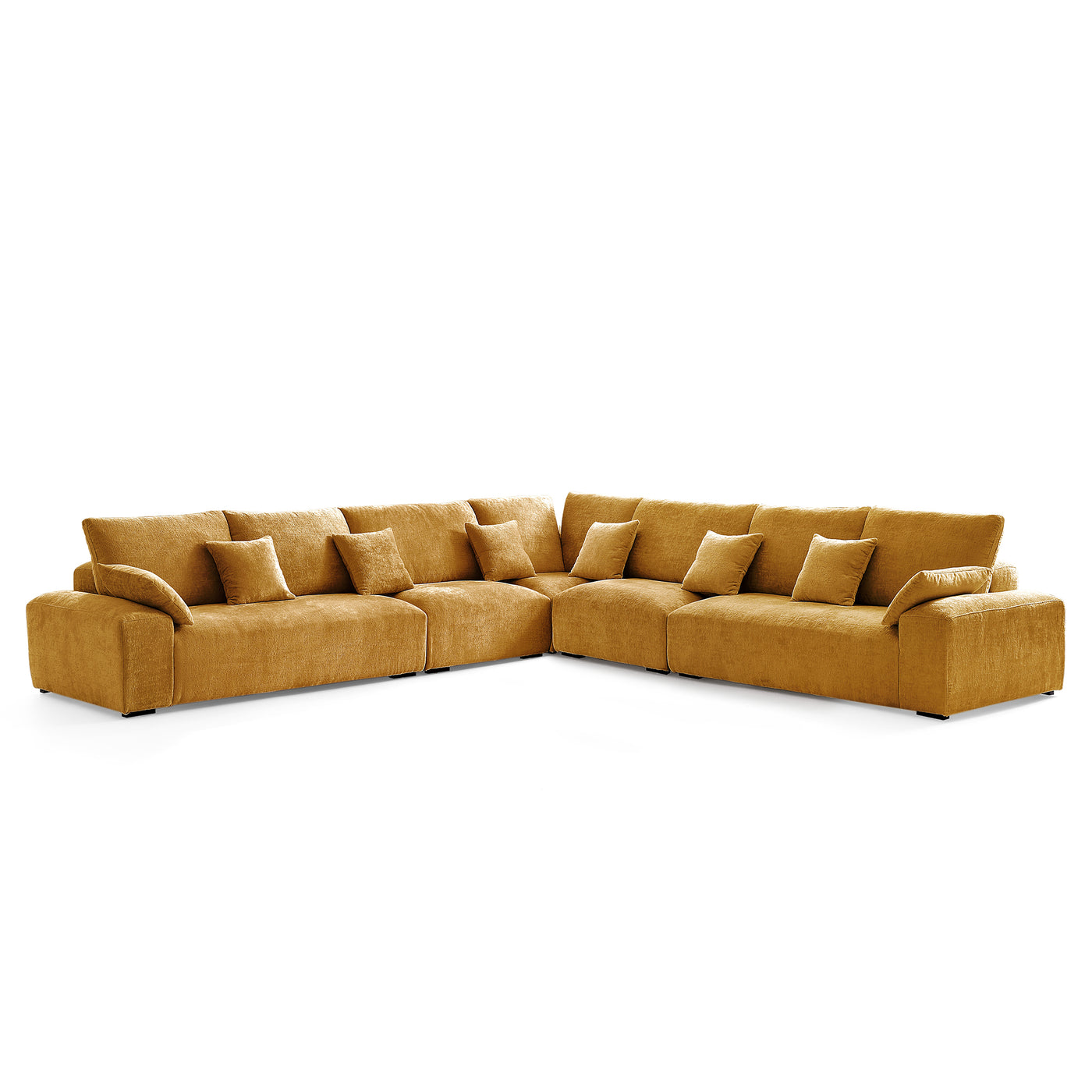 The Empress Beige Corner Sectional Sofa-Yellow-144.9"