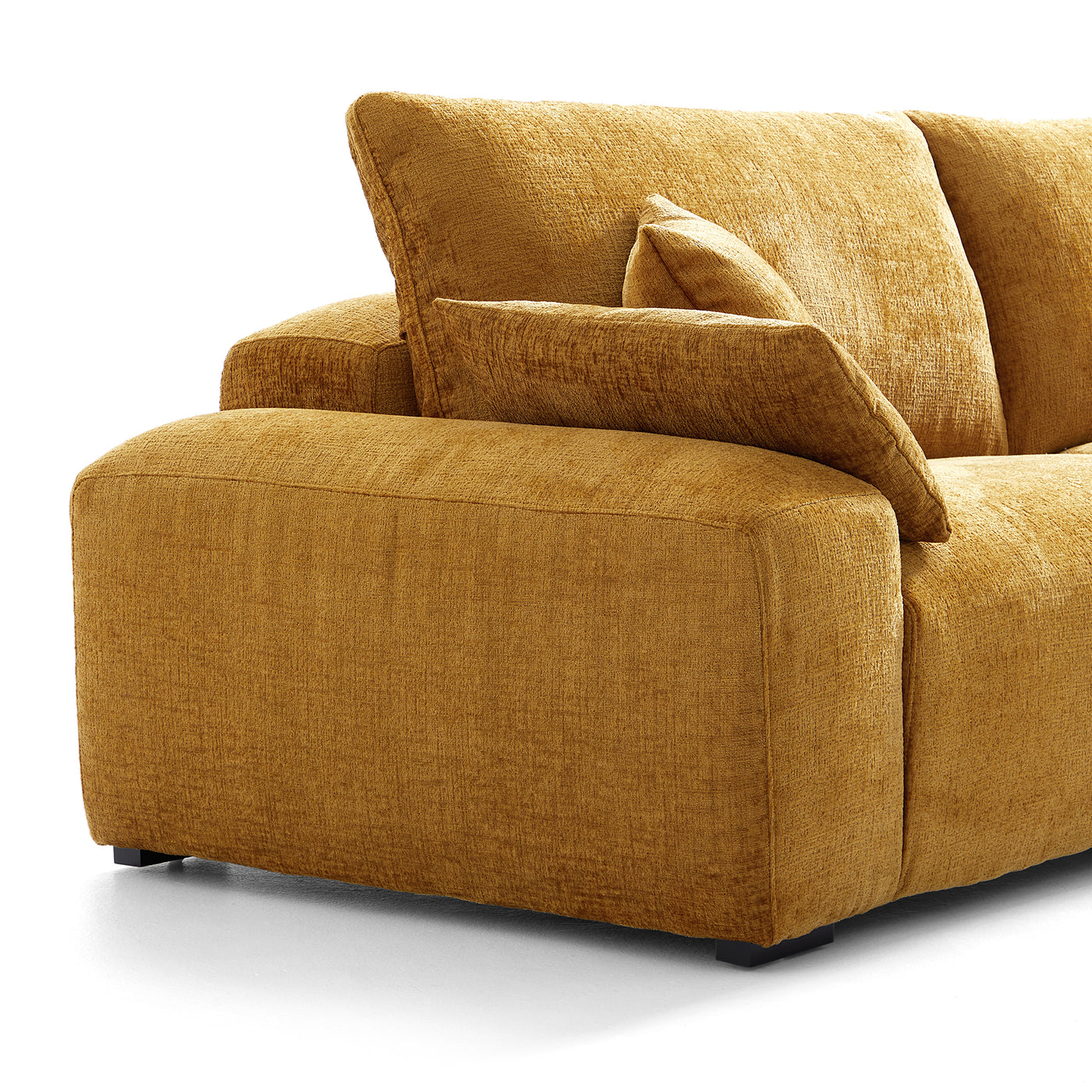 The Empress Beige Sofa and Ottoman-Yellow