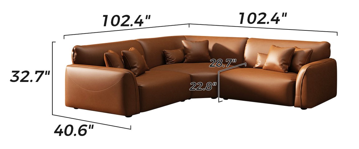 Milano Moda Minimalist Leather Corner Sofa