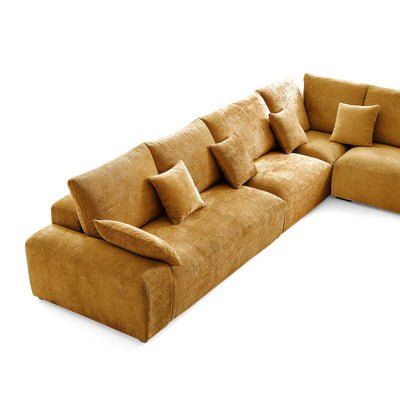 The Empress Yellow Corner Sectional Sofa-Yellow-144.9"