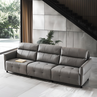 Lattice Charcoal Gray Leathaire Modular Recliner Sofa