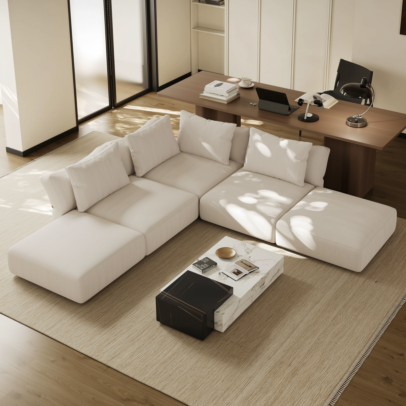 Crestview Modular Sectional Sofa-Beige