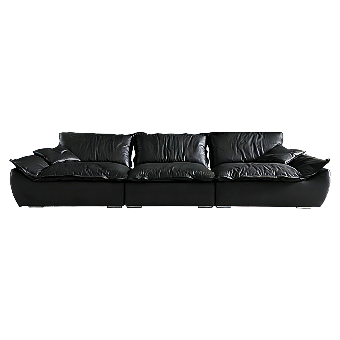 Raisa Vintage Leather Sailboat Sofa-Black
