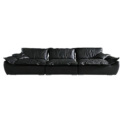 Raisa Vintage Leather Sailboat Sofa-Black