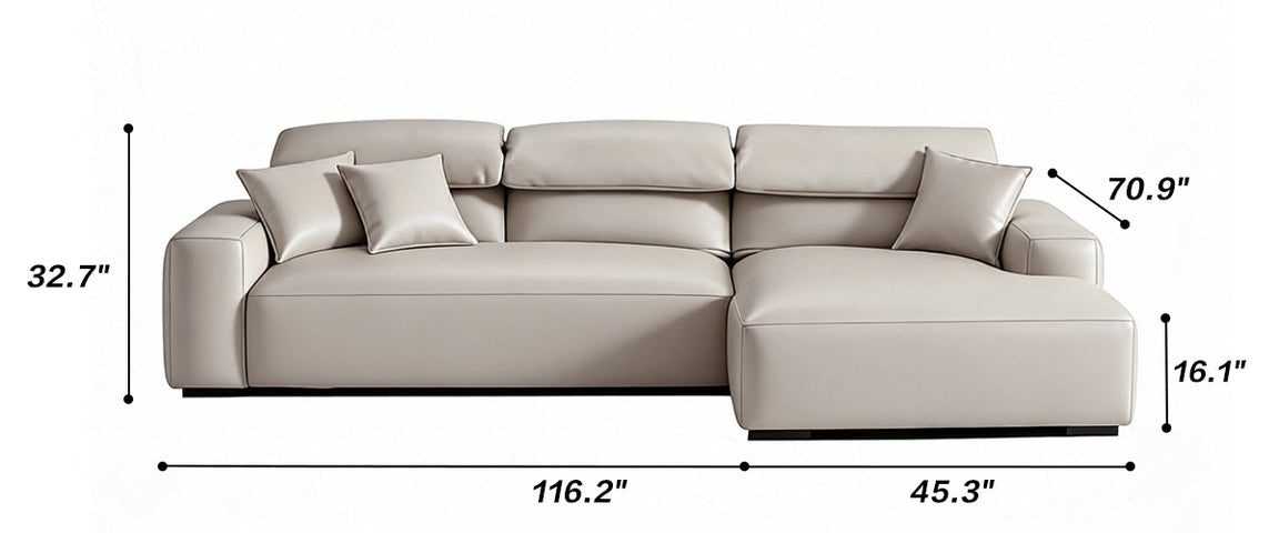 Chestnut Tan Leather Sectional