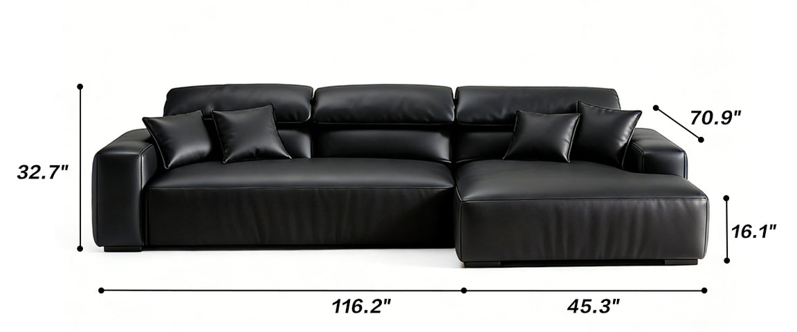 Chestnut Tan Leather Sectional