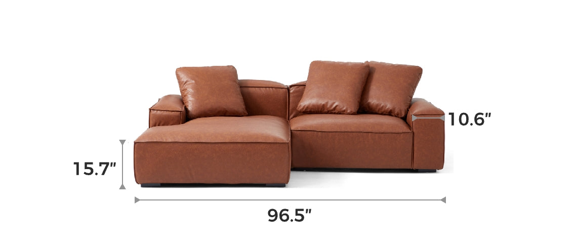 Garvon Vintage Reddish Brown Leathaire Sectional