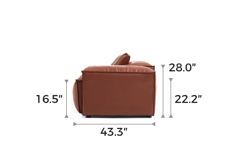 Flex Modular Brown Genuine Leather Sofa