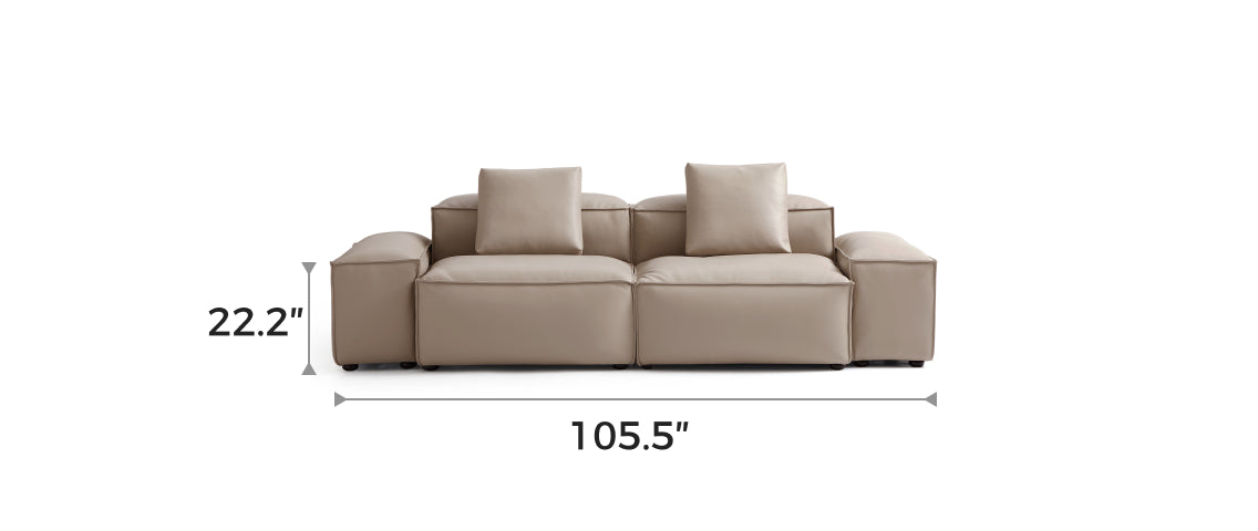 Flex Modular Khaki Genuine Leather Sofa