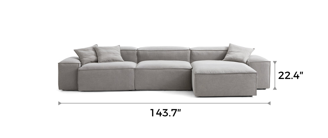 Freedom Modular New Gray Double-Sided Sectional Sofa