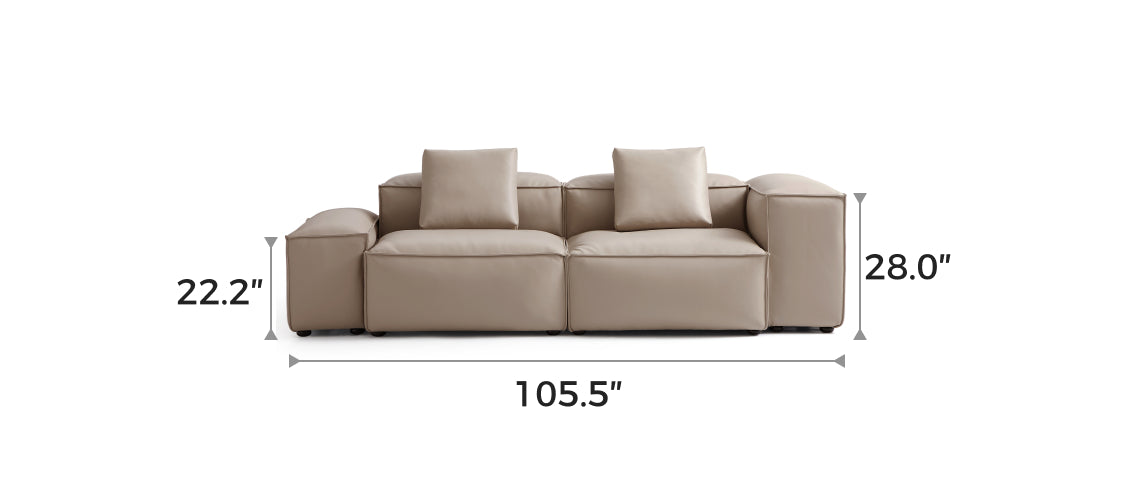 Flex Modular Khaki Genuine Leather Sofa