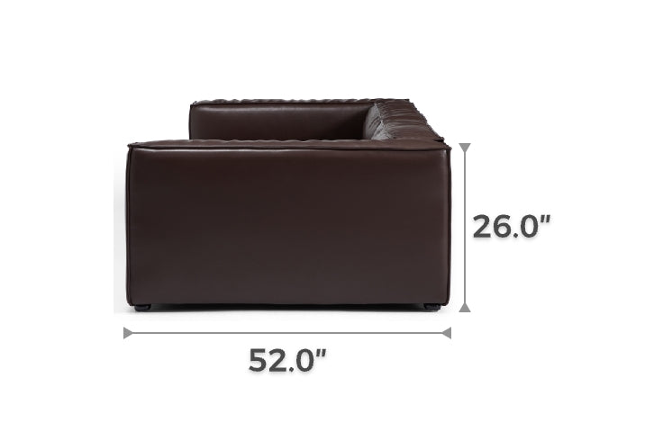 Luxury Minimalist Dark Brown Leather Daybed Sofa