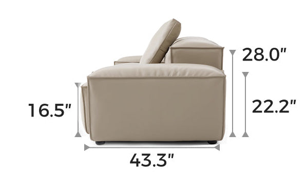 Flex Modular Beige Genuine Leather Armchair