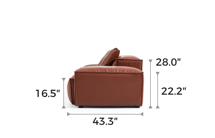 Flex Modular Brown Genuine Leather Sofa