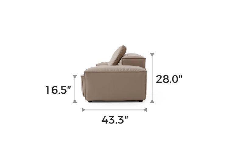 Flex Modular Khaki Genuine Leather Armchair