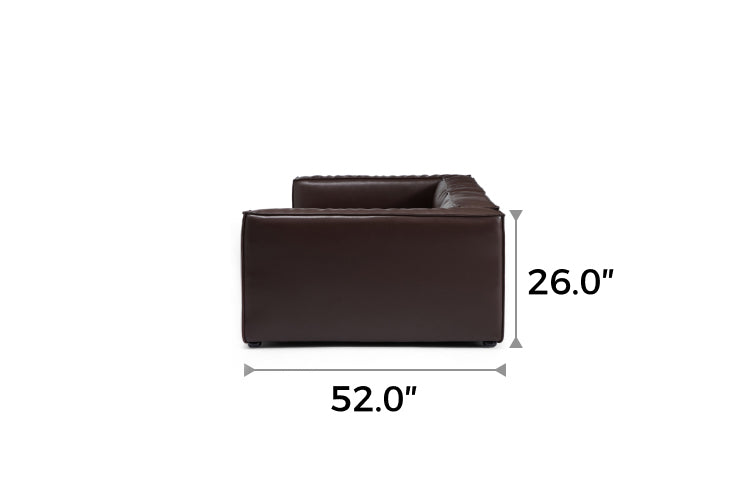 Luxury Minimalist Dark Brown Leather U-Shaped Sectional