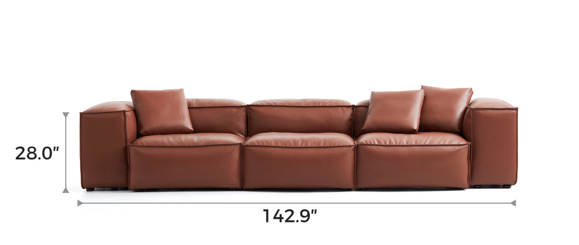 Flex Modular Brown Genuine Leather Sofa