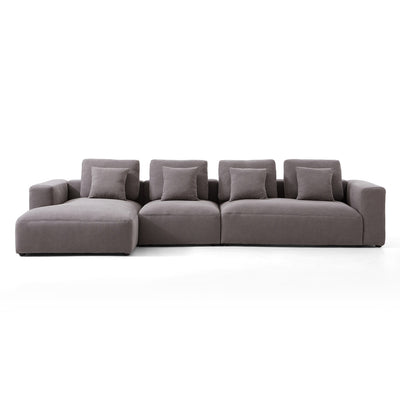 Nathan Modular Dark Gray Natural Linen Sectional Sofa-Dark Gray