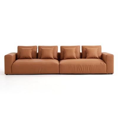 Nathan Modular Orange Leather Sofa-hidden