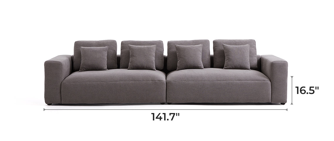 Nathan Modular Dark Gray Natural Linen Sofa