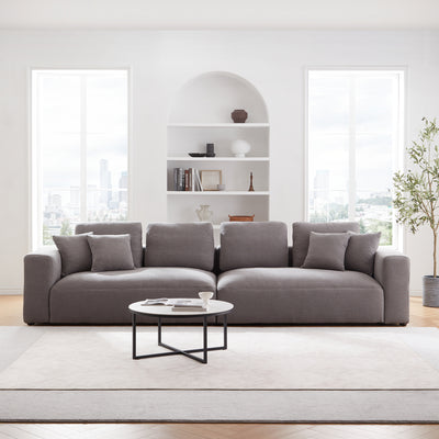 Nathan Modular Dark Gray Natural Linen Sofa-Dark Gray