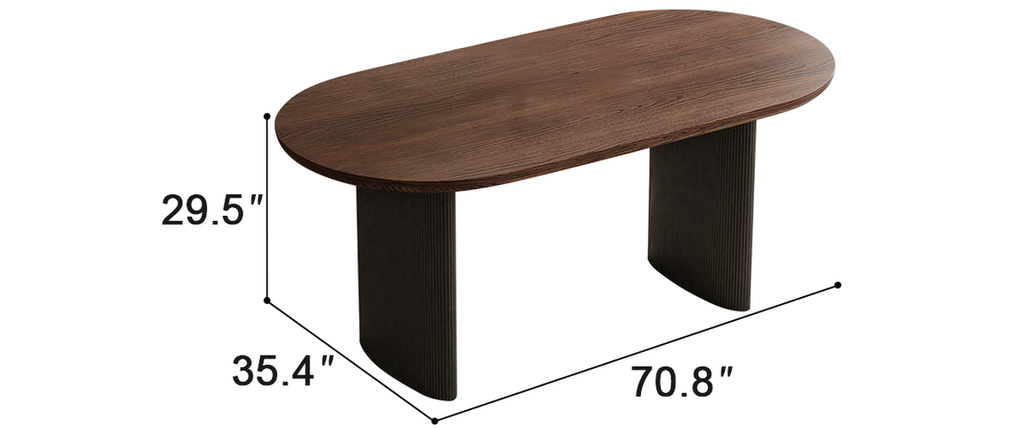 Nordic Oval Walnut Dining Table
