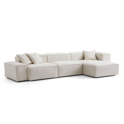 Freedom Modular Sectional Sofa-Beige-143.7"-Low & High