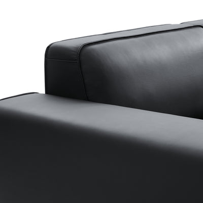Domus Modular Black Leather Sofa-Black