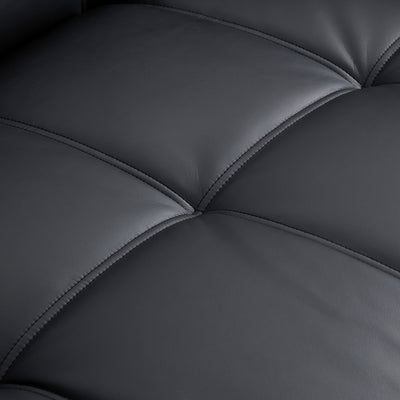 Blazer Black Leather Sofa-Black