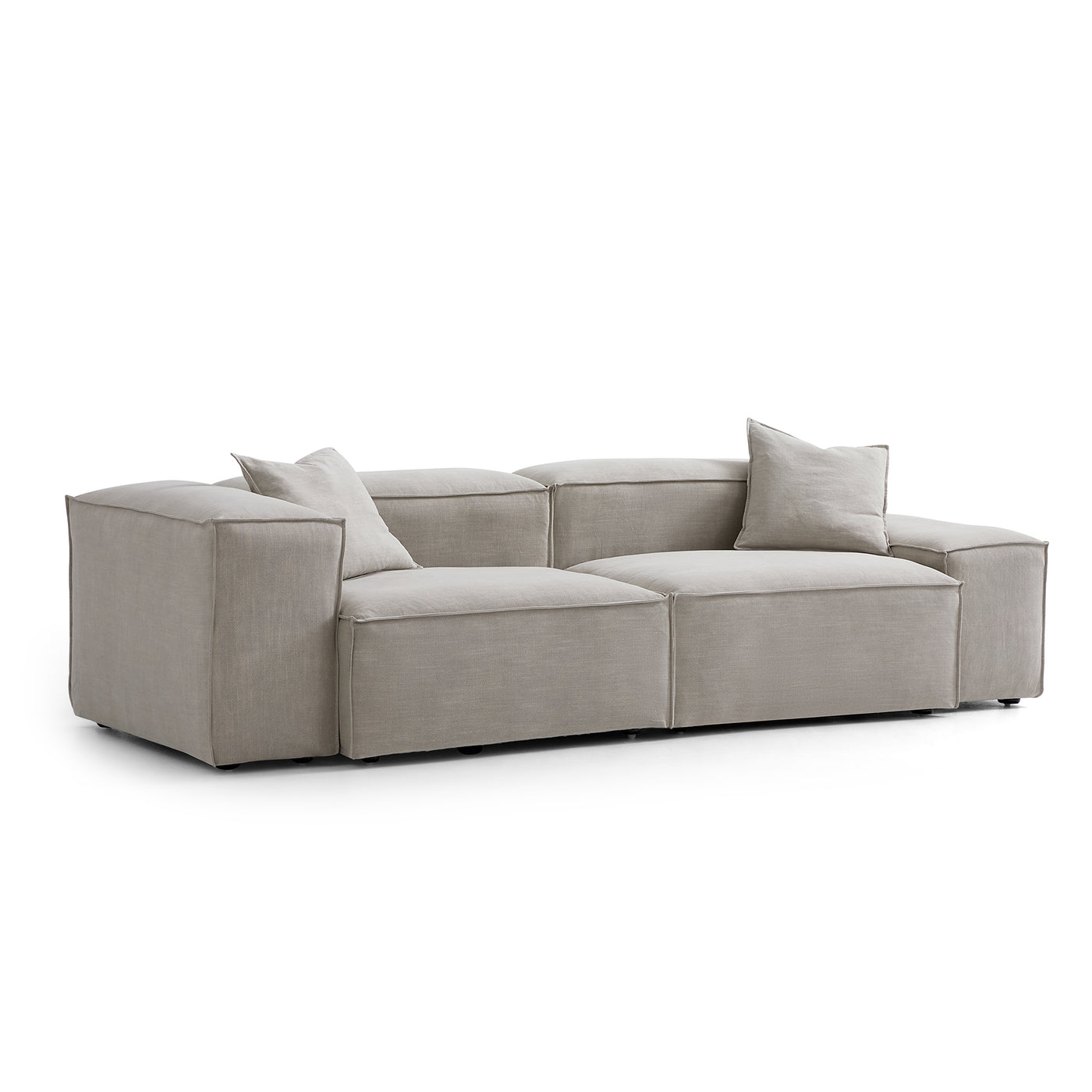 Freedom Modular New Gray Sofa-Sand-106.3"-Low & High