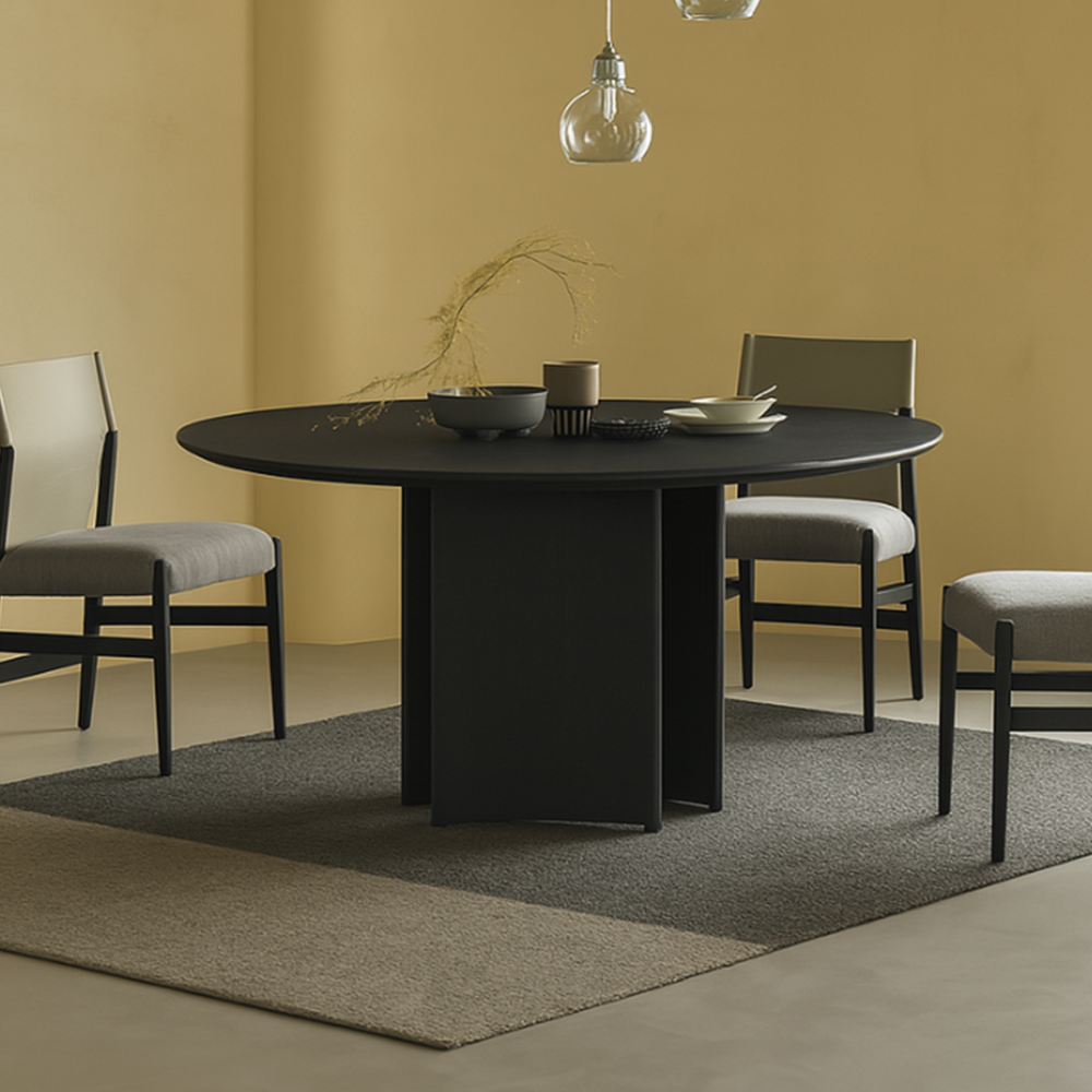 Dysis Round Dining Table-Black